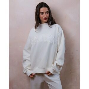 PARKE Sweatshirt Bridal Varsity Mockneck Pearl S/M NWT